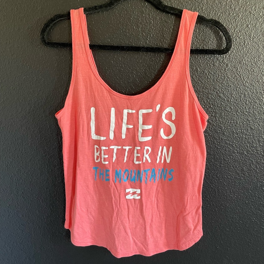 Billabong Coral Tank Top with White and Blue Graphic